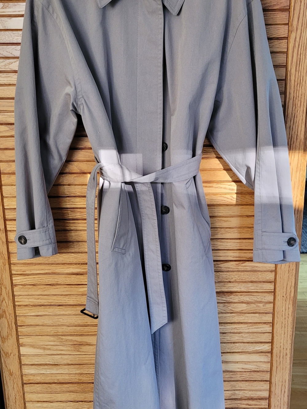 Women's Light Gray Belted Trench Coat